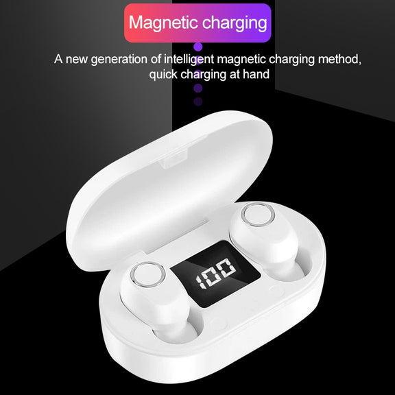 DT-13 Wireless Two Ear Bluetooth Headset Supports Touch & Smart Magnetic Charging(Black)