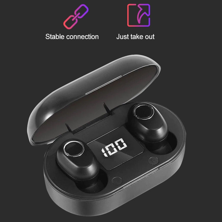 DT-13 Wireless Two Ear Bluetooth Headset Supports Touch & Smart Magnetic Charging(Black)