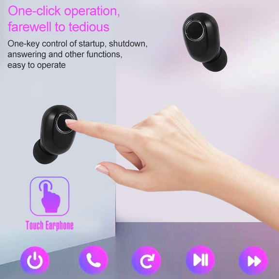 DT-13 Wireless Two Ear Bluetooth Headset Supports Touch & Smart Magnetic Charging(Pink)