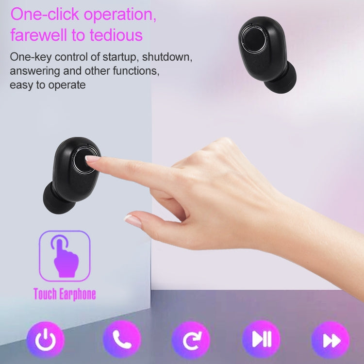 DT-13 Wireless Two Ear Bluetooth Headset Supports Touch & Smart Magnetic Charging(White)