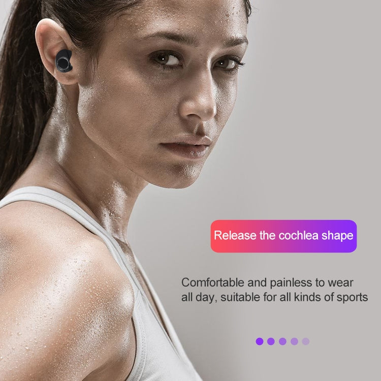 DT-13 Wireless Two Ear Bluetooth Headset Supports Touch & Smart Magnetic Charging(White)