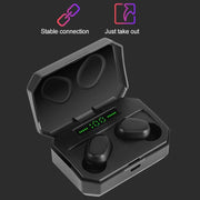 DT-14 Wireless Two Ear Bluetooth Headset Supports Touch & Smart Magnetic Charging & Power On Automatic Pairing(Black)