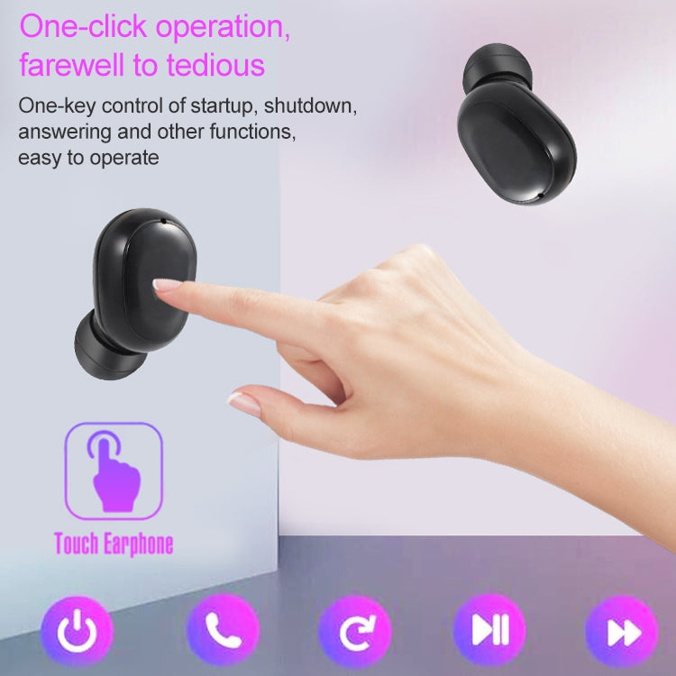 DT-14 Wireless Two Ear Bluetooth Headset Supports Touch & Smart Magnetic Charging & Power On Automatic Pairing(White)