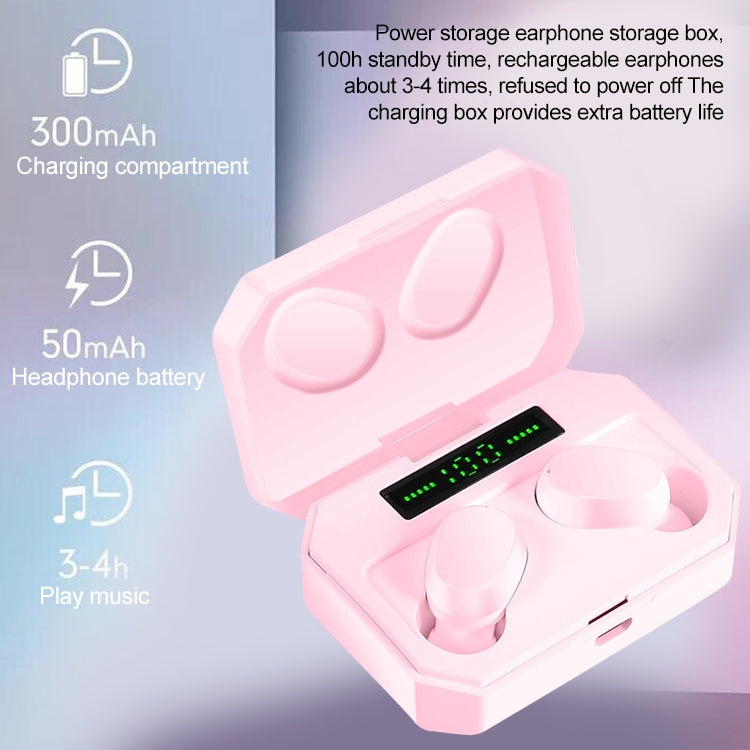 DT-14 Wireless Two Ear Bluetooth Headset Supports Touch & Smart Magnetic Charging & Power On Automatic Pairing(White)