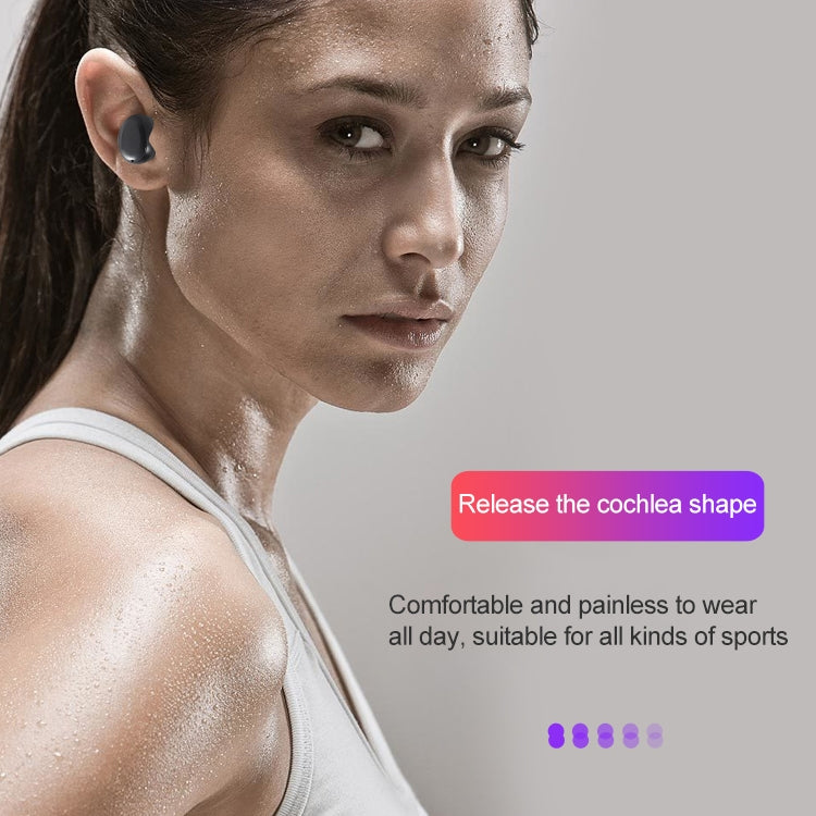 DT-14 Wireless Two Ear Bluetooth Headset Supports Touch & Smart Magnetic Charging & Power On Automatic Pairing(White)