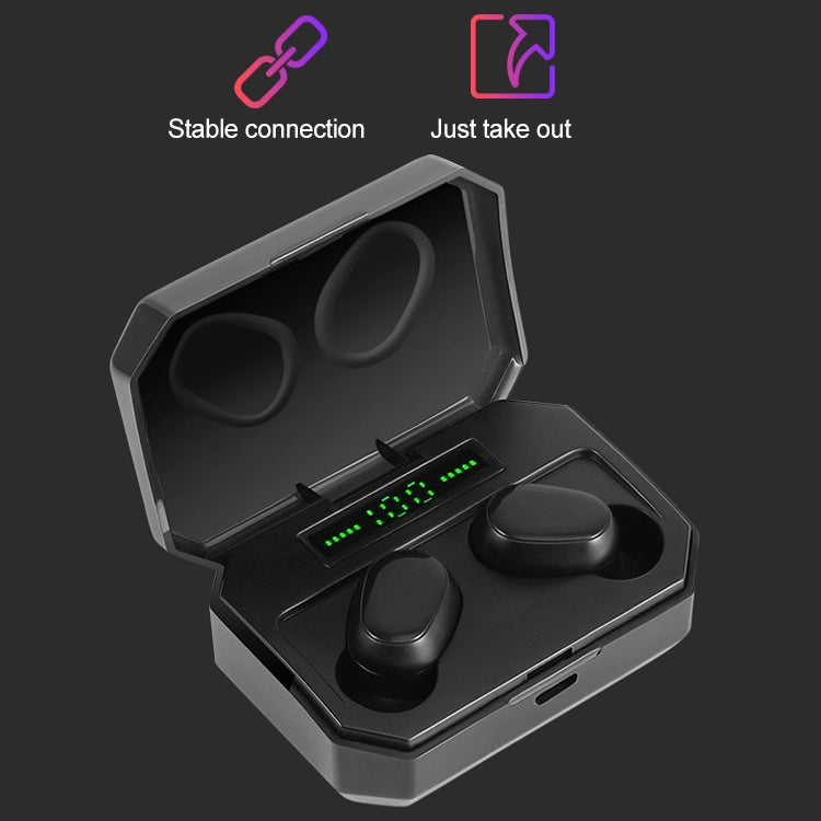 DT-14 Wireless Two Ear Bluetooth Headset Supports Touch & Smart Magnetic Charging & Power On Automatic Pairing(White)