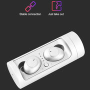 DT-15 Wireless Two Ear Bluetooth Headset Supports Touch & Smart Magnetic Charging & Power On Automatic Pairing (Red)