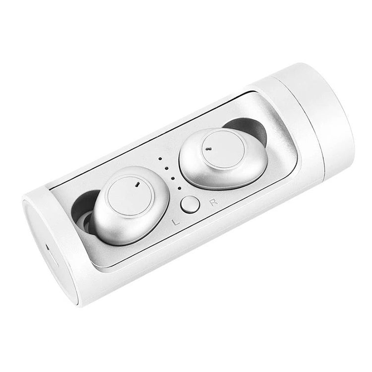 DT-15 Wireless Two Ear Bluetooth Headset Supports Touch & Smart Magnetic Charging & Power On Automatic Pairing (White)