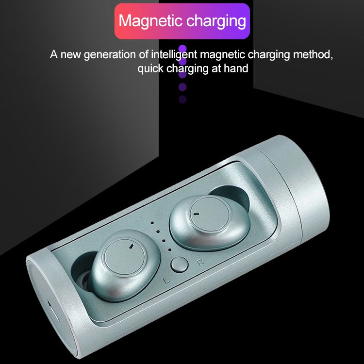 DT-15 Wireless Two Ear Bluetooth Headset Supports Touch & Smart Magnetic Charging & Power On Automatic Pairing (White)
