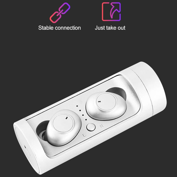 DT-15 Wireless Two Ear Bluetooth Headset Supports Touch & Smart Magnetic Charging & Power On Automatic Pairing (White)
