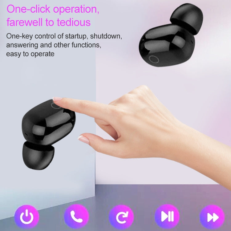 Dt-18 Wireless Two Ear Bluetooth Headset With 2000mAh Charging Cabin & Touch & Intelligent Magnetic Suction Charging (White)