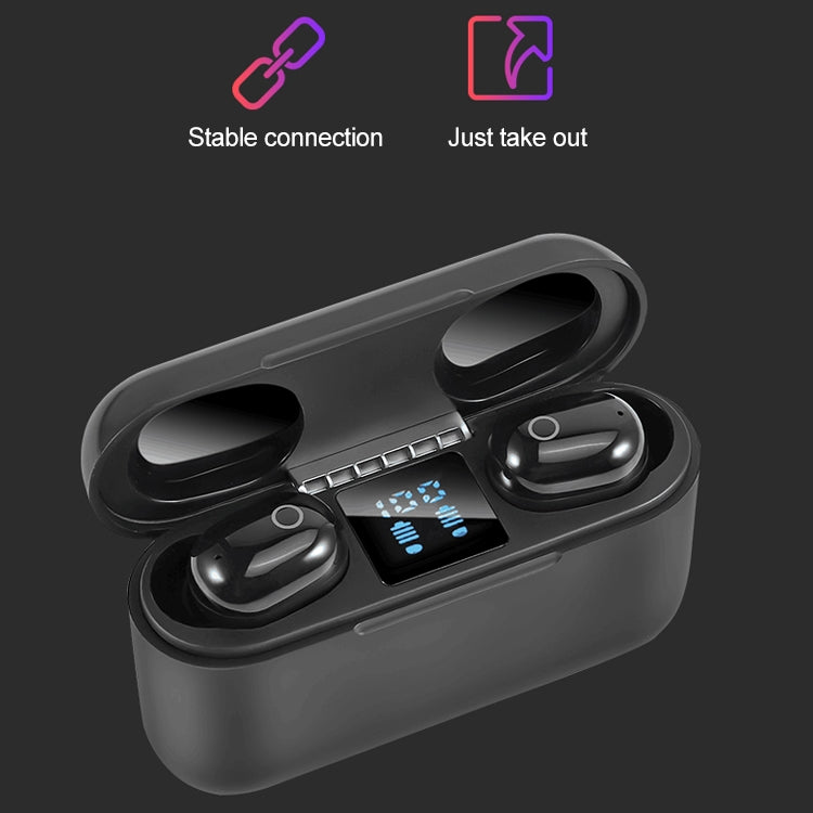 Dt-18 Wireless Two Ear Bluetooth Headset With 2000mAh Charging Cabin & Touch & Intelligent Magnetic Suction Charging (White)