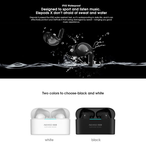 ELEPHONE Elepods X Wireless ANC Noise Cancellation Bluetooth 5.0 Earphone with Charging Box(Black)