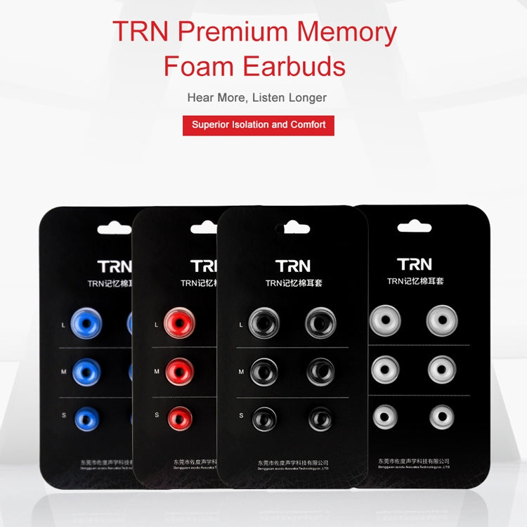 TRN Earphone Silicone Memory Foam Earplug(Black)