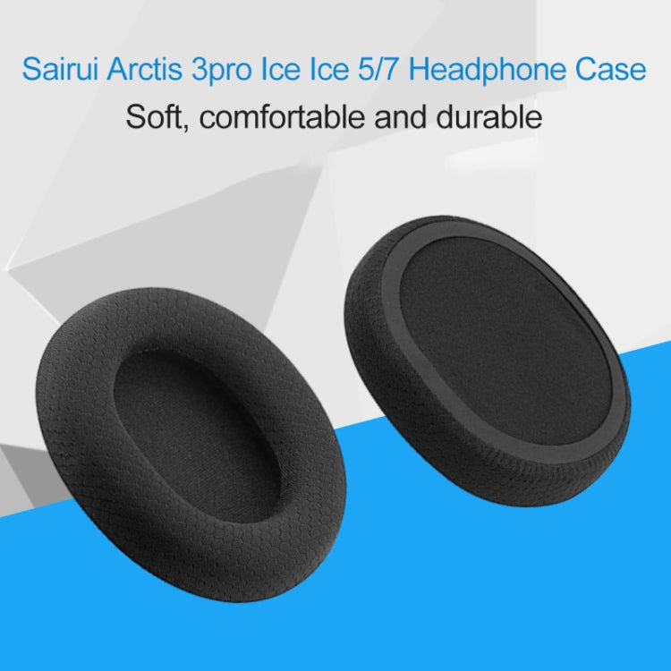 1 Pair Leather Sponge Protective Case for Steelseries Arctis 3 Pro  / Ice 5 / Ice 7 Headphone (Grey)