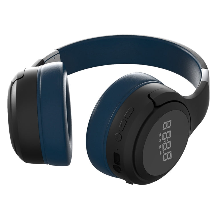 ZEALOT B28 Folding Headband Bluetooth Stereo Music Headset with Display (Black Blue)