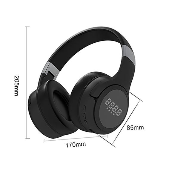 ZEALOT B28 Folding Headband Bluetooth Stereo Music Headset with Display (Black Blue)