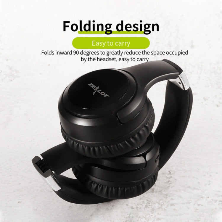 ZEALOT B28 Folding Headband Bluetooth Stereo Music Headset with Display (Black)