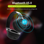 ZEALOT B28 Folding Headband Bluetooth Stereo Music Headset with Display (Black Blue)