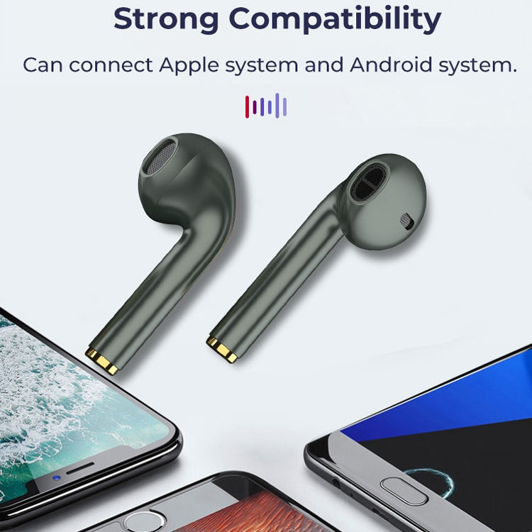 J18 Bluetooth 5.0 TWS Wireless Binaural Bluetooth Earphone with Charging Box(Green)