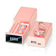 A22 English Version Pull-out Digital Display Bluetooth Earphone with Magnetic Charging Box, Support Touch Light & Power Bank (Pink) - Bluetooth Earphone by PMC TechLife | Online Shopping South Africa | PMC TechLife