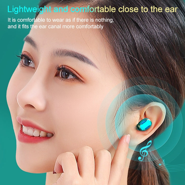 A22 English Version Pull-out Digital Display Bluetooth Earphone with Magnetic Charging Box, Support Touch Light & Power Bank (Pink)