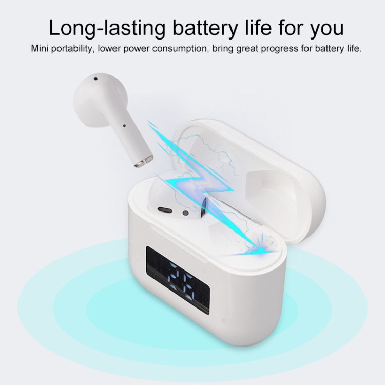 Pro 8 In-ear Touch Digital Display TWS Mini Wireless Bluetooth Earphone (White)
