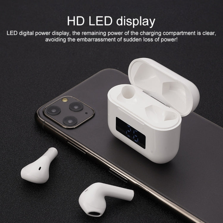 Pro 8 In-ear Touch Digital Display TWS Mini Wireless Bluetooth Earphone (White)