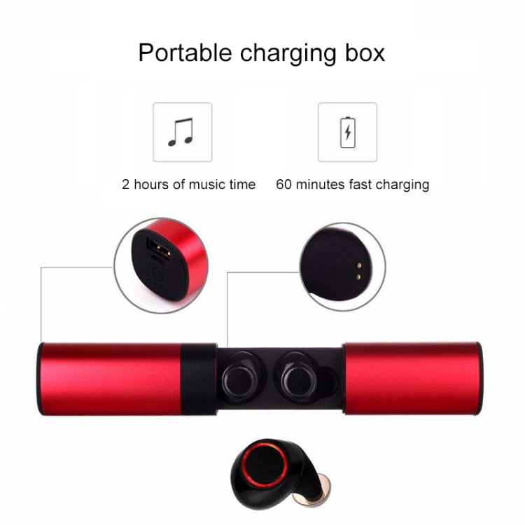 Drawer Type S2 Ear-in TWS Bluetooth V5.0 Wireless Earphones(Red)