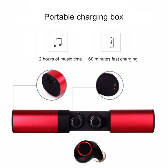Drawer Type S2 Ear-in TWS Bluetooth V5.0 Wireless Earphones(Red)