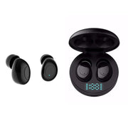 J1 TWS Digital Display Bluetooth V5.0 Wireless Earphones with LED Charging Box(Black)