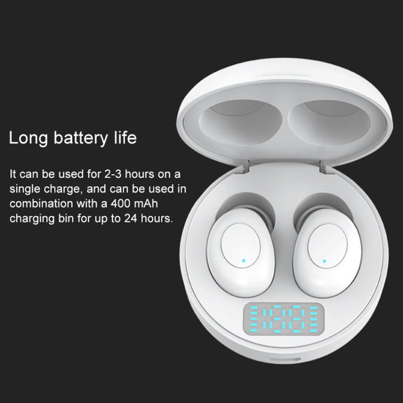 J1 TWS Digital Display Bluetooth V5.0 Wireless Earphones with LED Charging Box(Black)