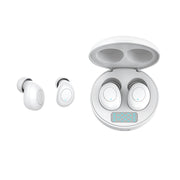 J1 TWS Digital Display Bluetooth V5.0 Wireless Earphones with LED Charging Box(White)