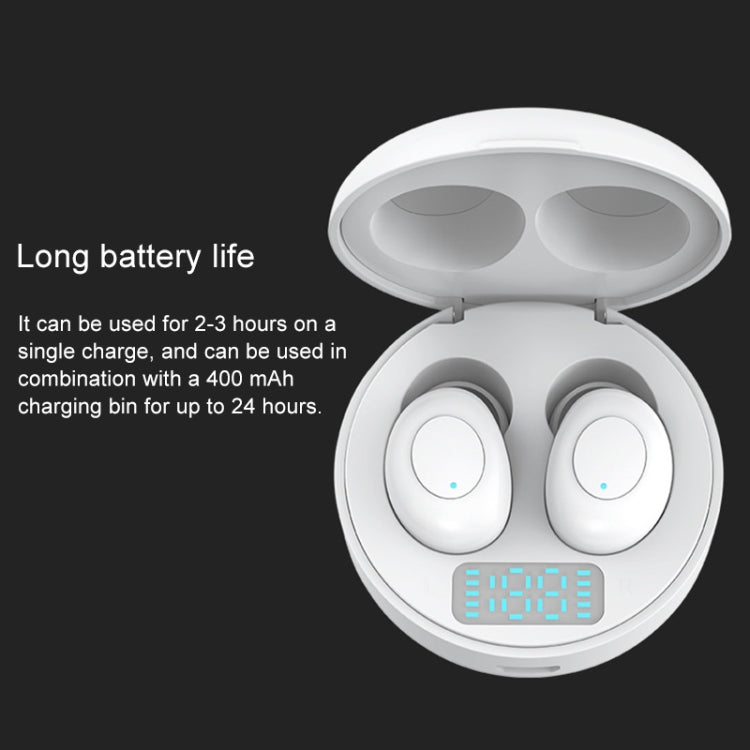 J1 TWS Digital Display Bluetooth V5.0 Wireless Earphones with LED Charging Box(White)