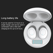 J1 TWS Digital Display Bluetooth V5.0 Wireless Earphones with LED Charging Box(White)