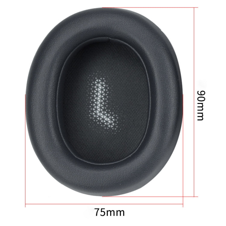 For JBL Everest Elite 750NC Headphones Imitation Leather + Foam Soft Earphone Protective Cover Earmuffs,One Pair (Black)