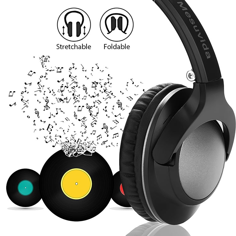 BTH-803 Foldable Wireless Bluetooth V4.1 Headset Stereo Sound Earphones (Black)