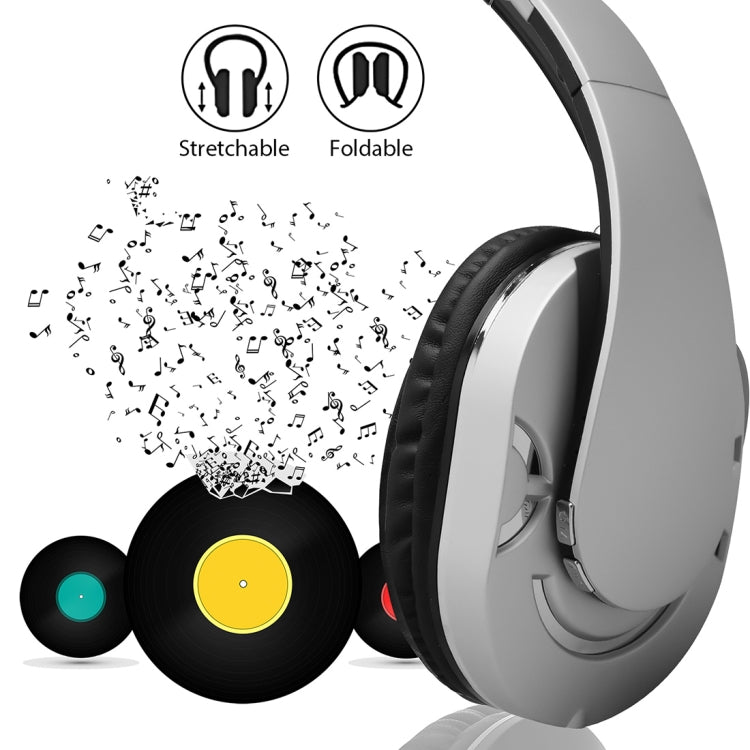 BTH-878 Foldable Wireless Bluetooth V4.1 Headset Stereo Sound Earphones (Silver)