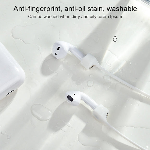 Wireless Bluetooth Headset Anti-lost Rope Magnetic Silicone Lanyard for Apple AirPods 1 / 2(Blue)
