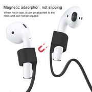 Wireless Bluetooth Headset Anti-lost Rope Magnetic Silicone Lanyard for Apple AirPods 1 / 2(White)
