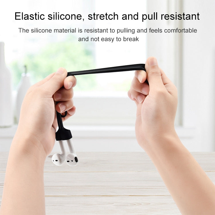 Wireless Bluetooth Headset Anti-lost Rope Magnetic Silicone Lanyard for Apple AirPods 1 / 2(White)