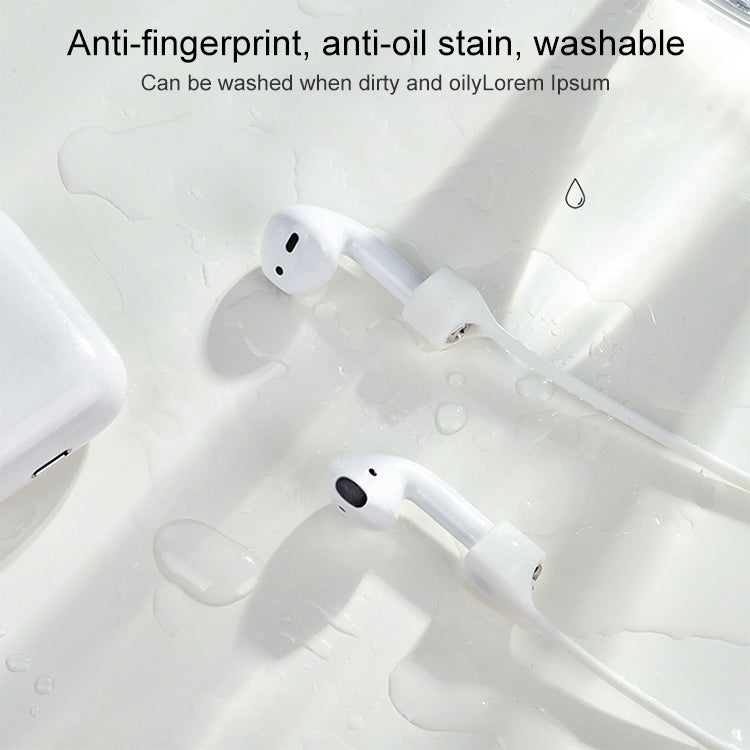 Wireless Bluetooth Headset Anti-lost Rope Magnetic Silicone Lanyard for Apple AirPods 1 / 2(White)
