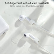 Wireless Bluetooth Headset Anti-lost Rope Magnetic Silicone Lanyard for Apple AirPods 1 / 2(White)