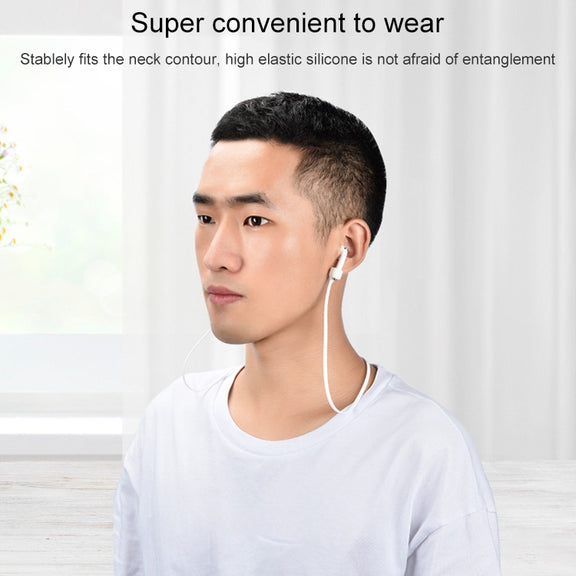 Wireless Bluetooth Headset Anti-lost Rope Magnetic Silicone Lanyard for Apple AirPods 1 / 2(White)