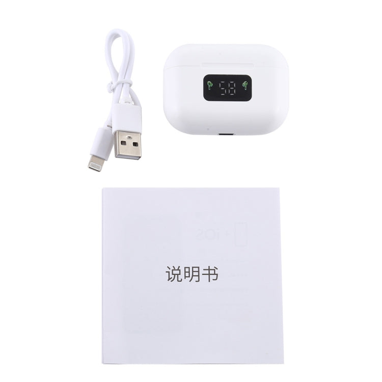 i58 TWS Bluetooth 5.0 Touch Wireless Bluetooth Earphone for IOS System Equipment, with Magnetic Attraction Charging Box & Smart Digital Display, Support Siri(White)