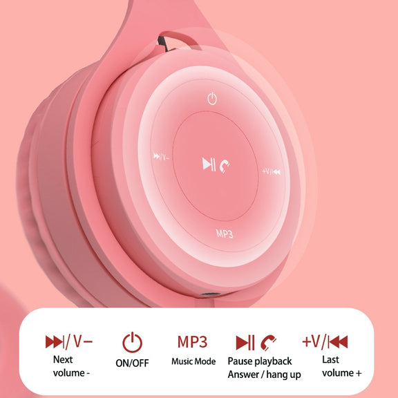 Y08 Hifi Sound Quality Macaron Bluetooth Headset, Supports Calling & TF Card & 3.5mm AUX (Black)