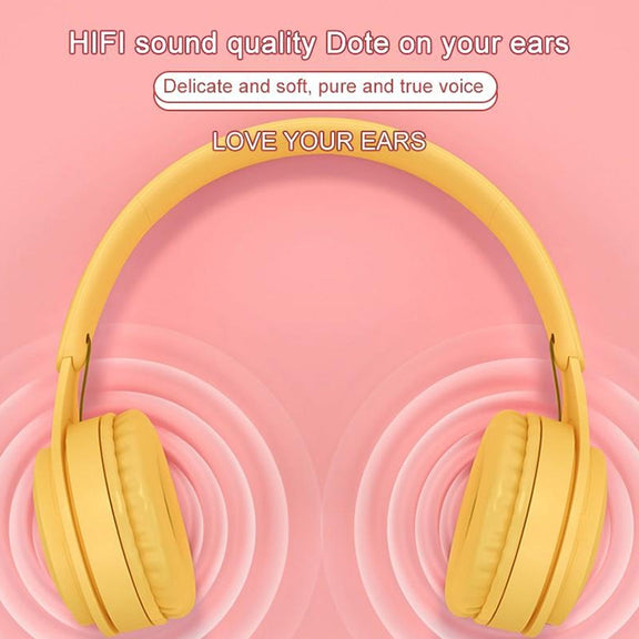 Y08 Hifi Sound Quality Macaron Bluetooth Headset, Supports Calling & TF Card & 3.5mm AUX (Black)