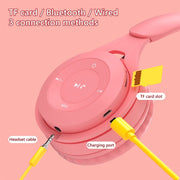 Y08 Hifi Sound Quality Macaron Bluetooth Headset, Supports Calling & TF Card & 3.5mm AUX (Blue)