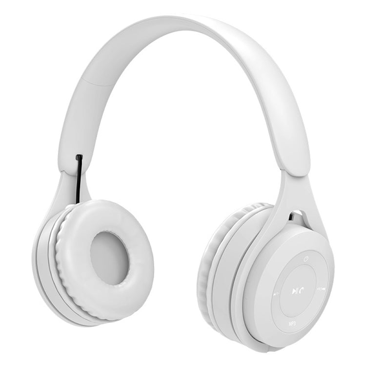 Y08 Hifi Sound Quality Macaron Bluetooth Headset, Supports Calling & TF Card & 3.5mm AUX (White)