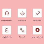 Y08 Hifi Sound Quality Macaron Bluetooth Headset, Supports Calling & TF Card & 3.5mm AUX (White)